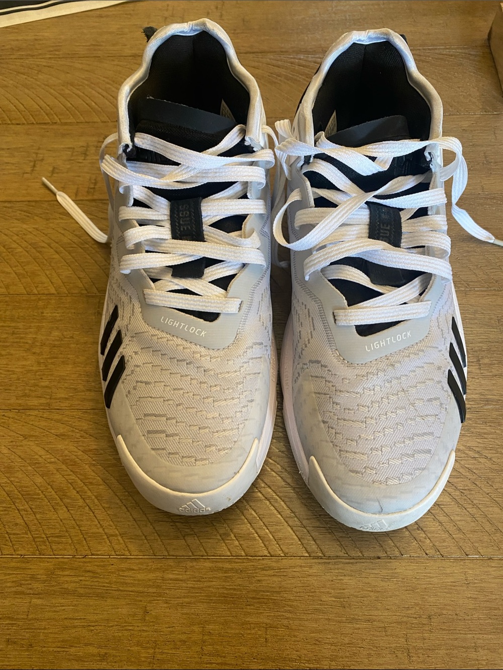 adidas Men’s White and Black Lightlock Sneakers